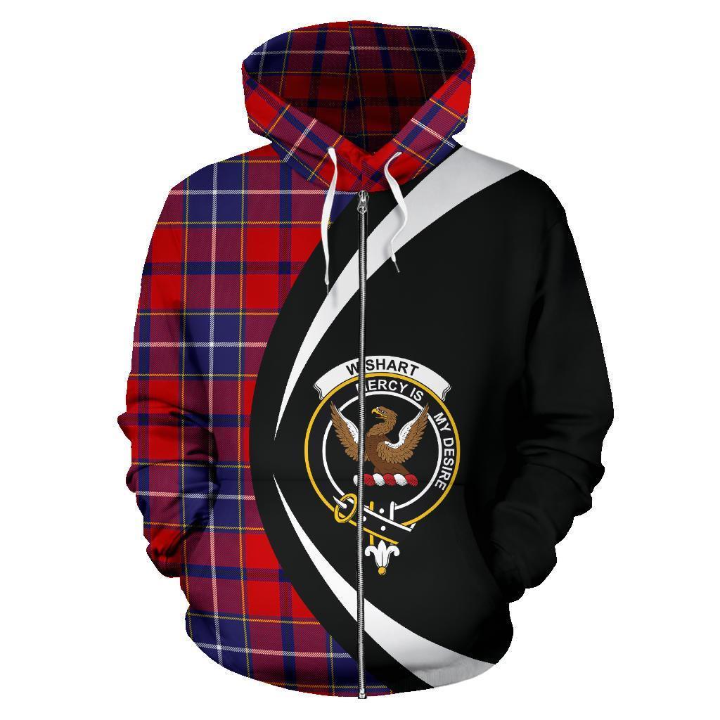 Wishart Dress Tartan Crest Zipper Hoodie - Circle Style