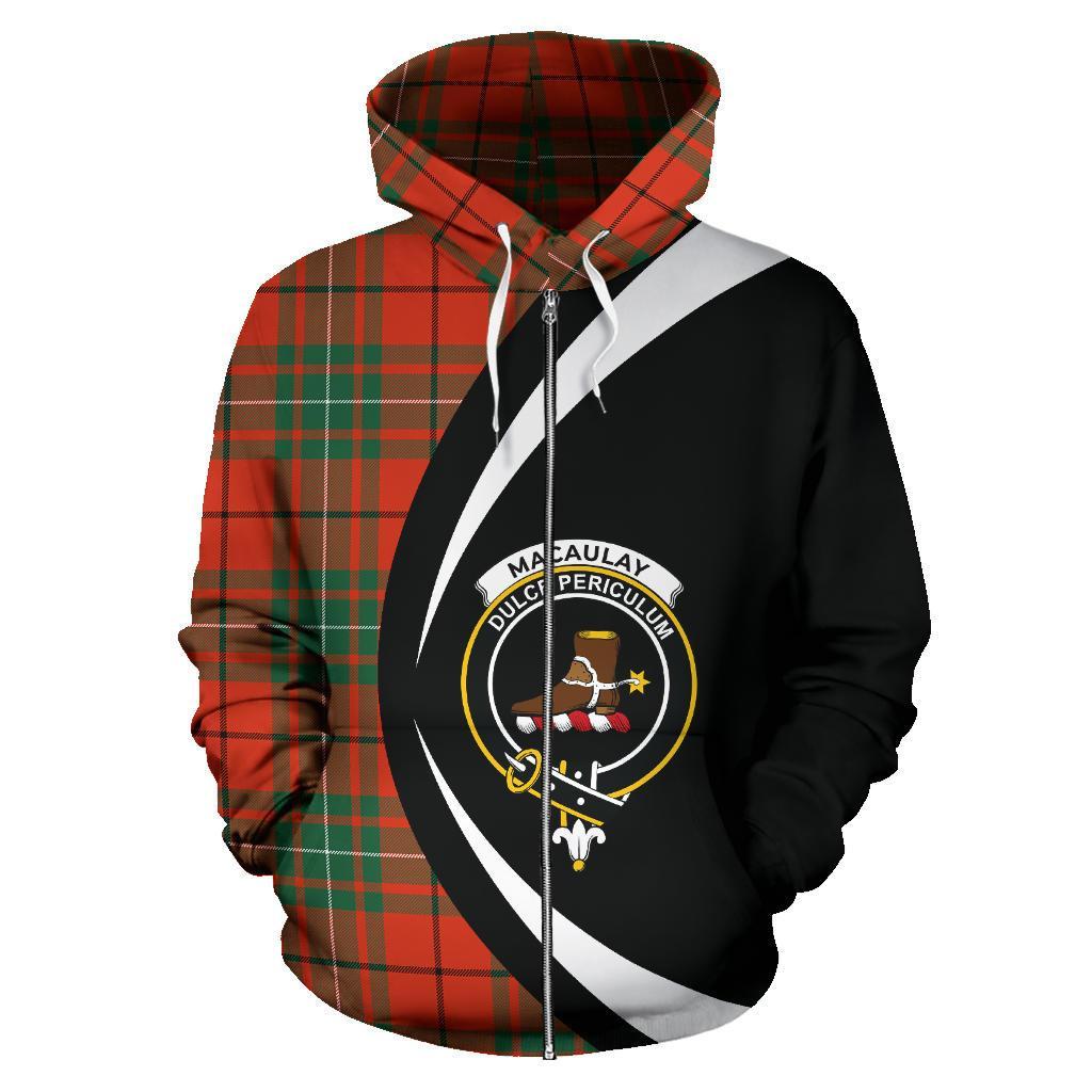 MacAulay Ancient Tartan Crest Zipper Hoodie - Circle Style