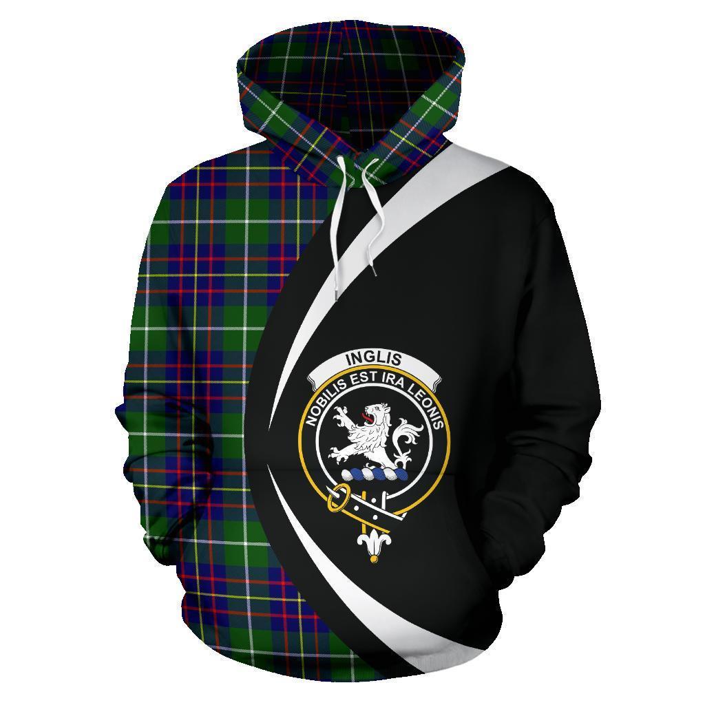 Inglis Modern Tartan Crest Hoodie - Circle Style