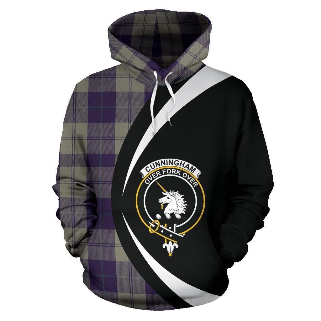 Cunningham Dress Blue Dancers Tartan Crest Hoodie - Circle Style