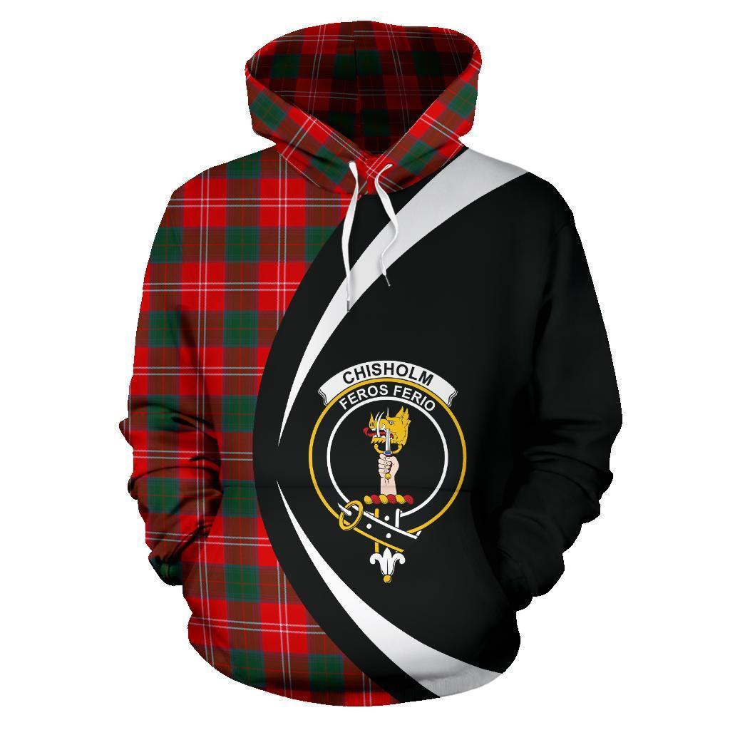 Chisholm Modern Tartan Crest Hoodie - Circle Style