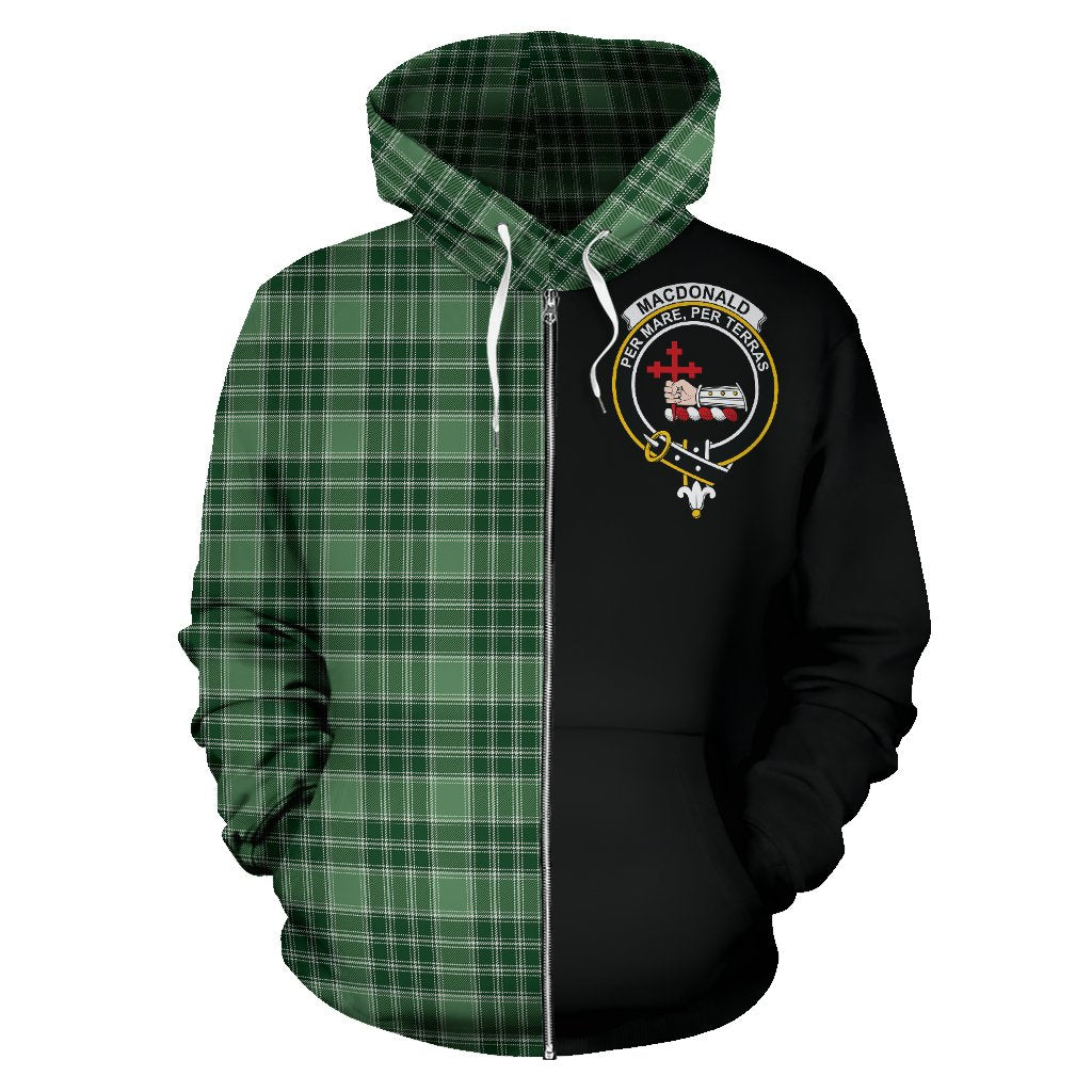 MacDonald Lord of the Isles Hunting Tartan Crest Zipper Hoodie - Half Of Me Style