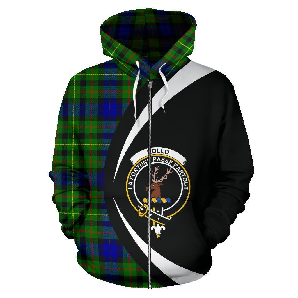 Rollo Modern Tartan Crest Zipper Hoodie - Circle Style