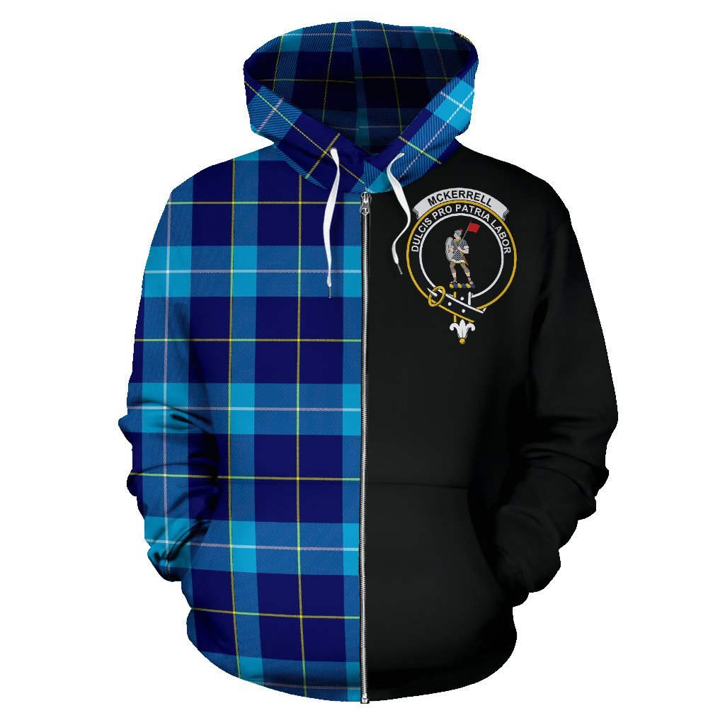 McKerrell Tartan Crest Zipper Hoodie - Half Of Me Style