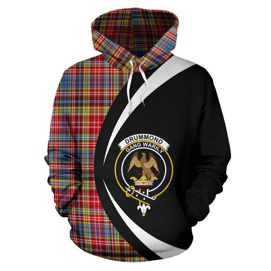 Drummond of Strathallan Tartan Crest Hoodie - Circle Style