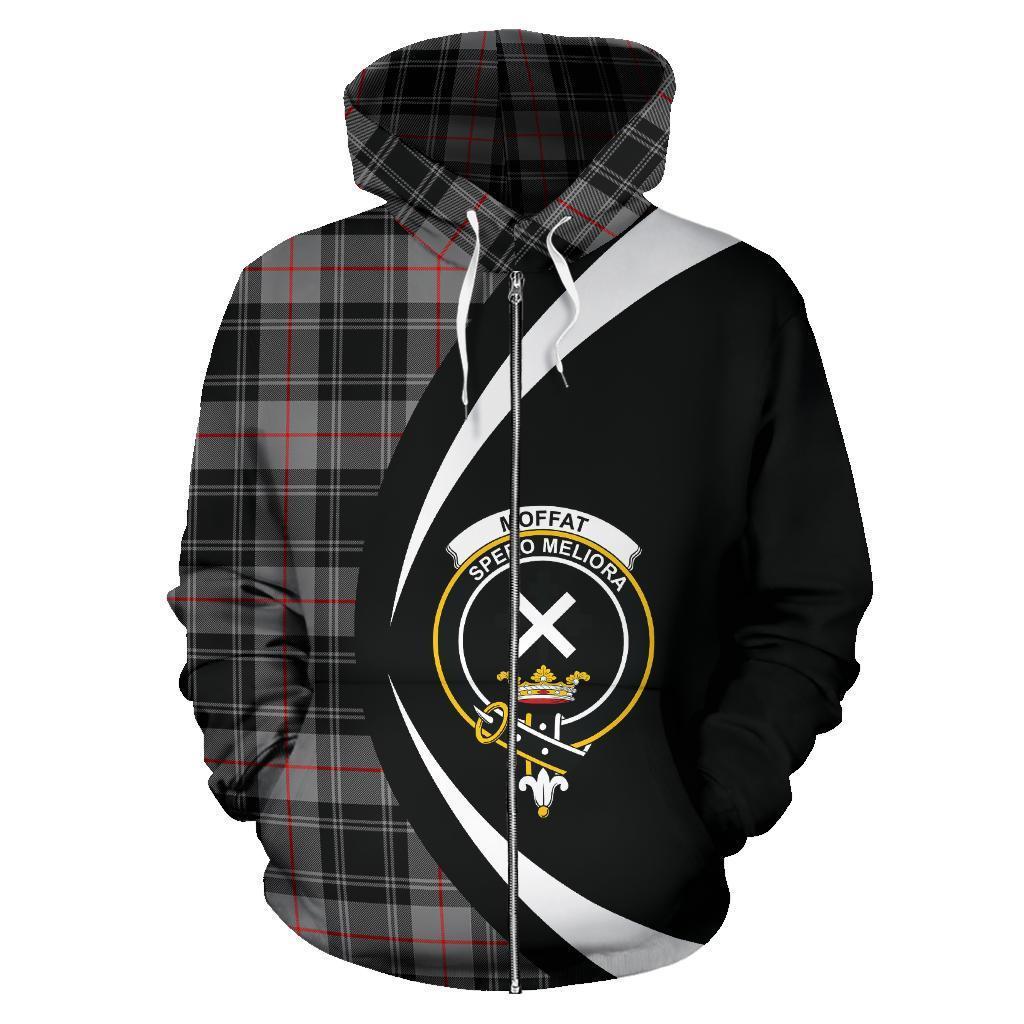 Moffat Modern Tartan Crest Zipper Hoodie - Circle Style