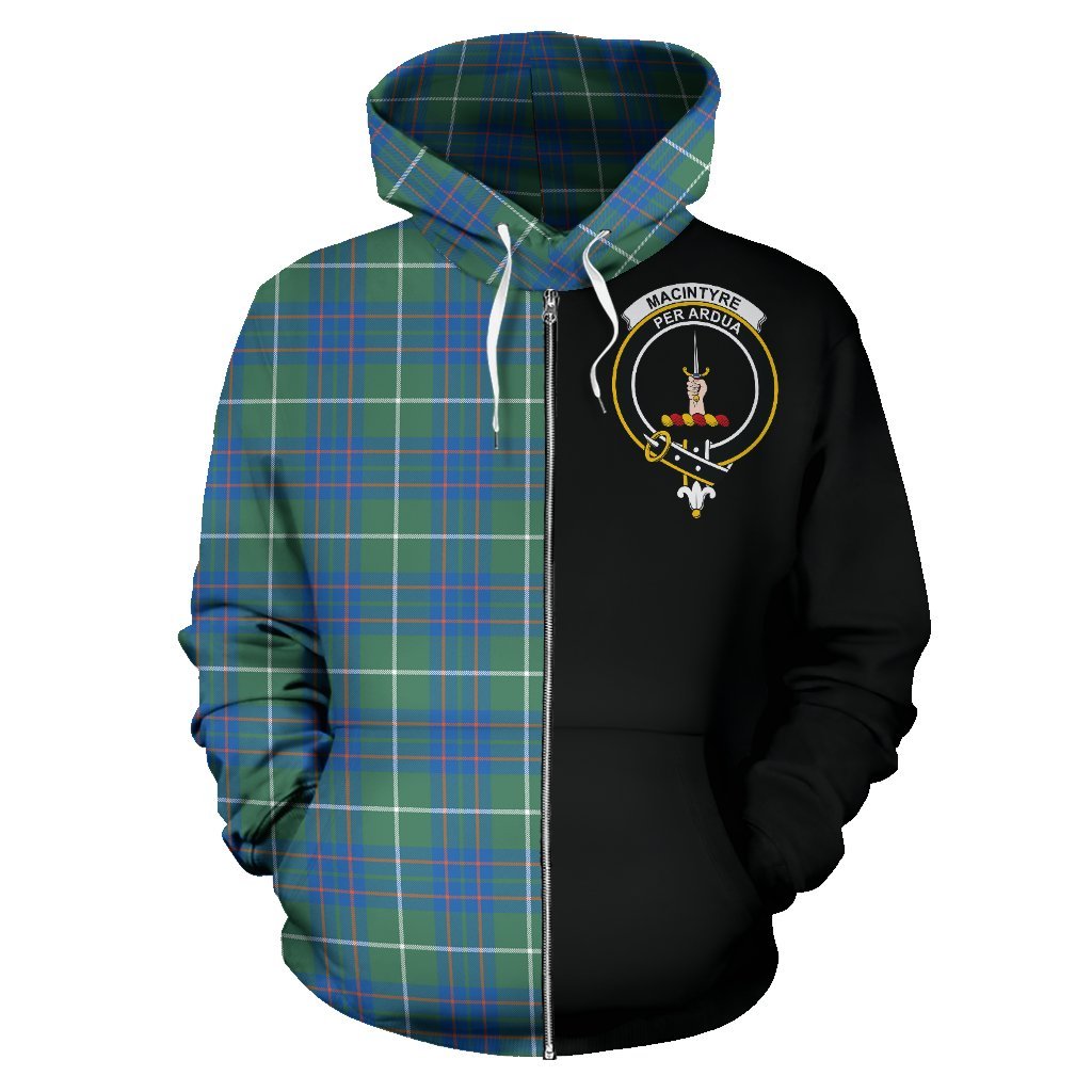 MacIntyre Hunting Ancient Tartan Crest Zipper Hoodie - Half Of Me Style