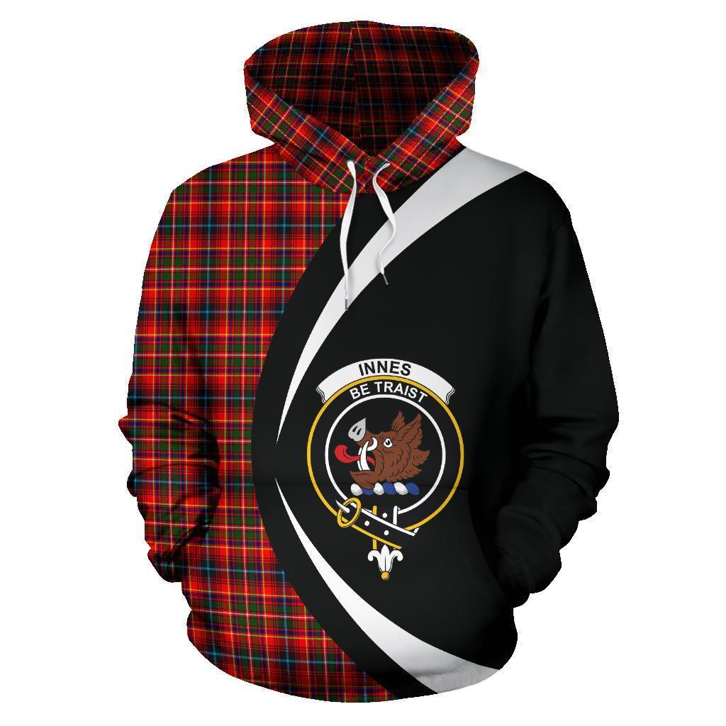 Innes Modern Tartan Crest Hoodie - Circle Style