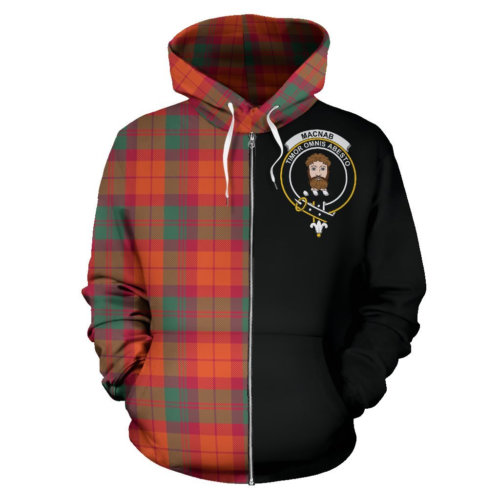 MacNab Ancient Tartan Crest Zipper Hoodie - Half Of Me Style