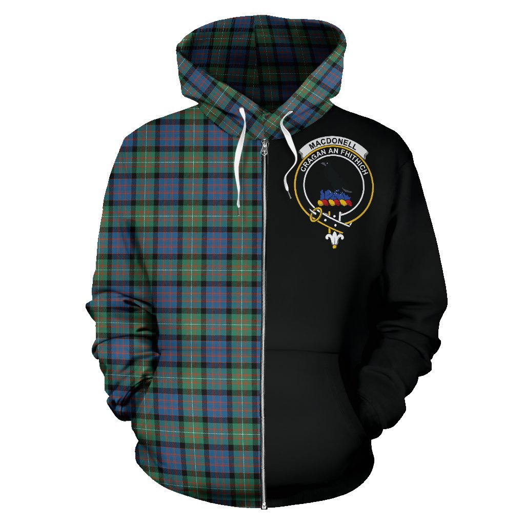 MacDonnell of Glengarry Ancient Tartan Crest Zipper Hoodie - Half Of Me Style