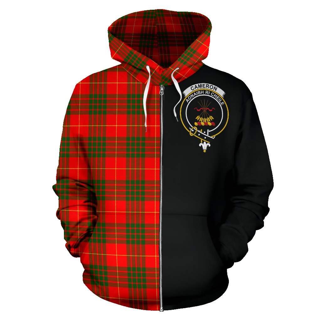 Cameron Modern Tartan Crest Zipper Hoodie - Half Of Me Style