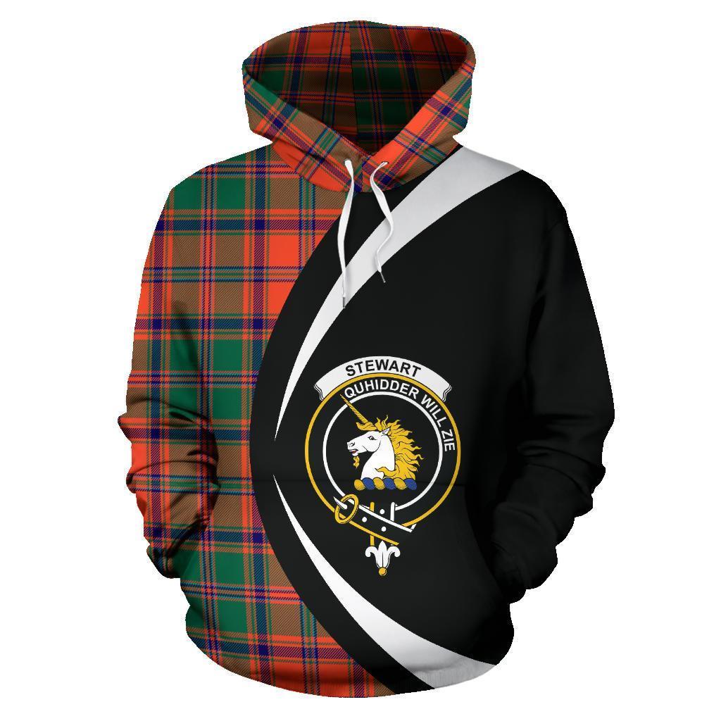 Stewart of Appin Ancient Tartan Crest Hoodie - Circle Style