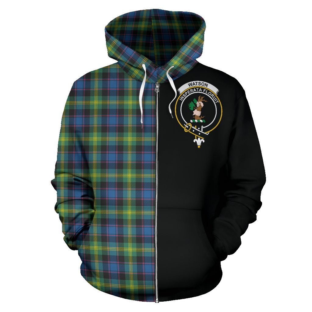 Watson Ancient Tartan Crest Zipper Hoodie - Half Of Me Style