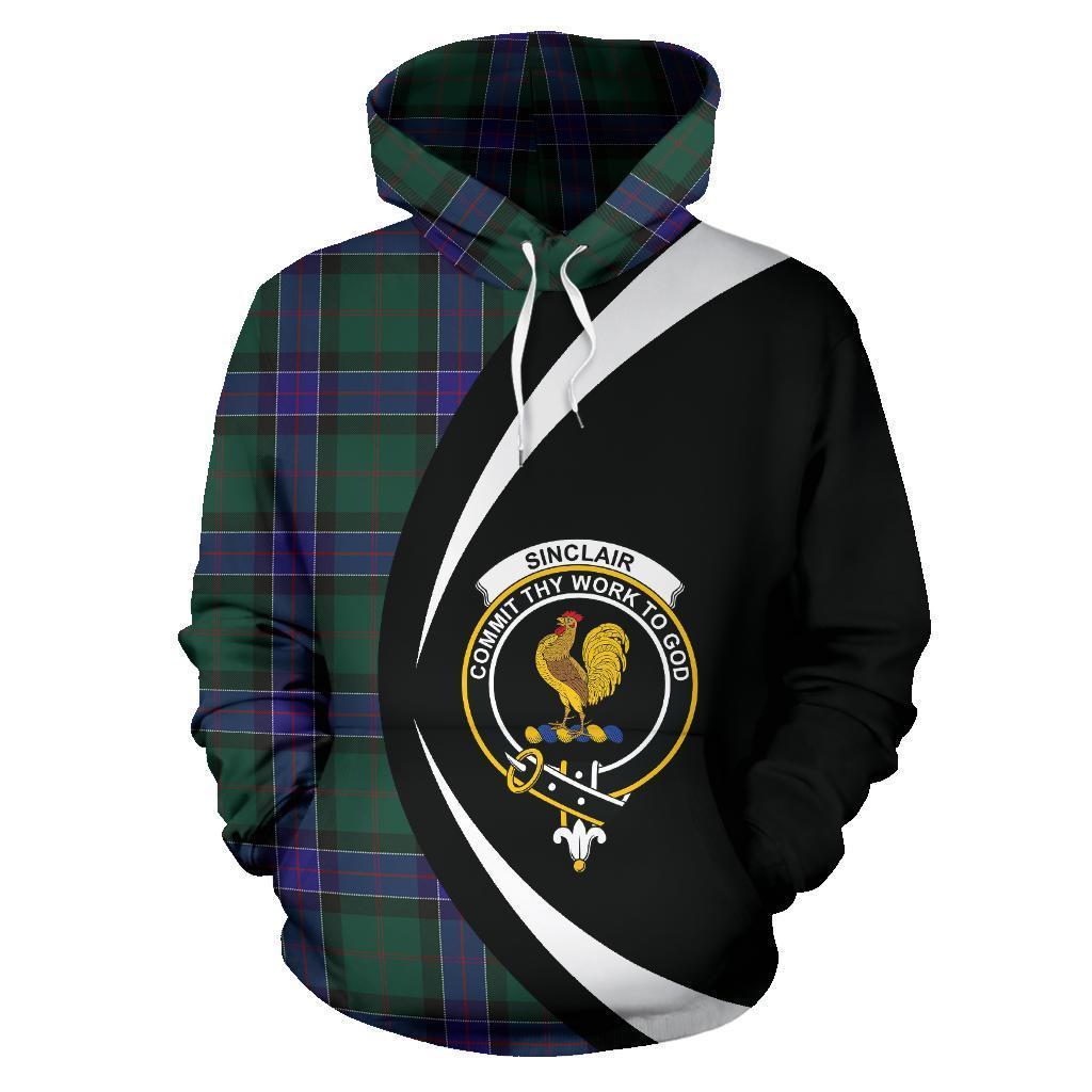 Sinclair Hunting Modern Tartan Crest Hoodie - Circle Style