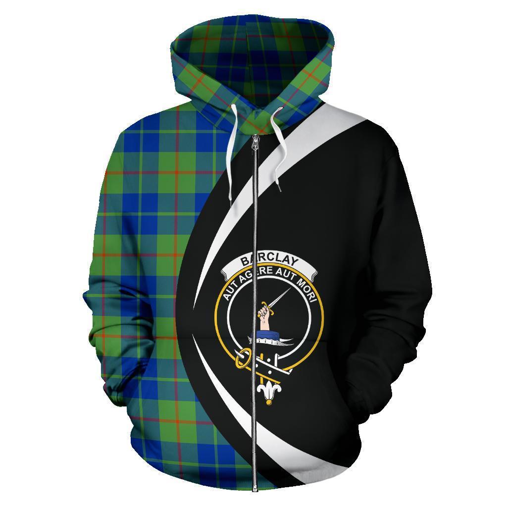 Barclay Hunting Ancient Tartan Crest Zipper Hoodie - Circle Style