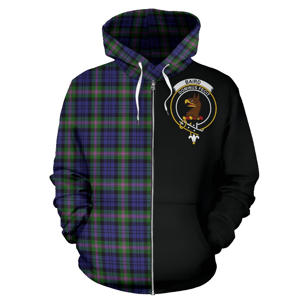 Baird Modern Tartan Crest Zipper Hoodie - Half Of Me Style