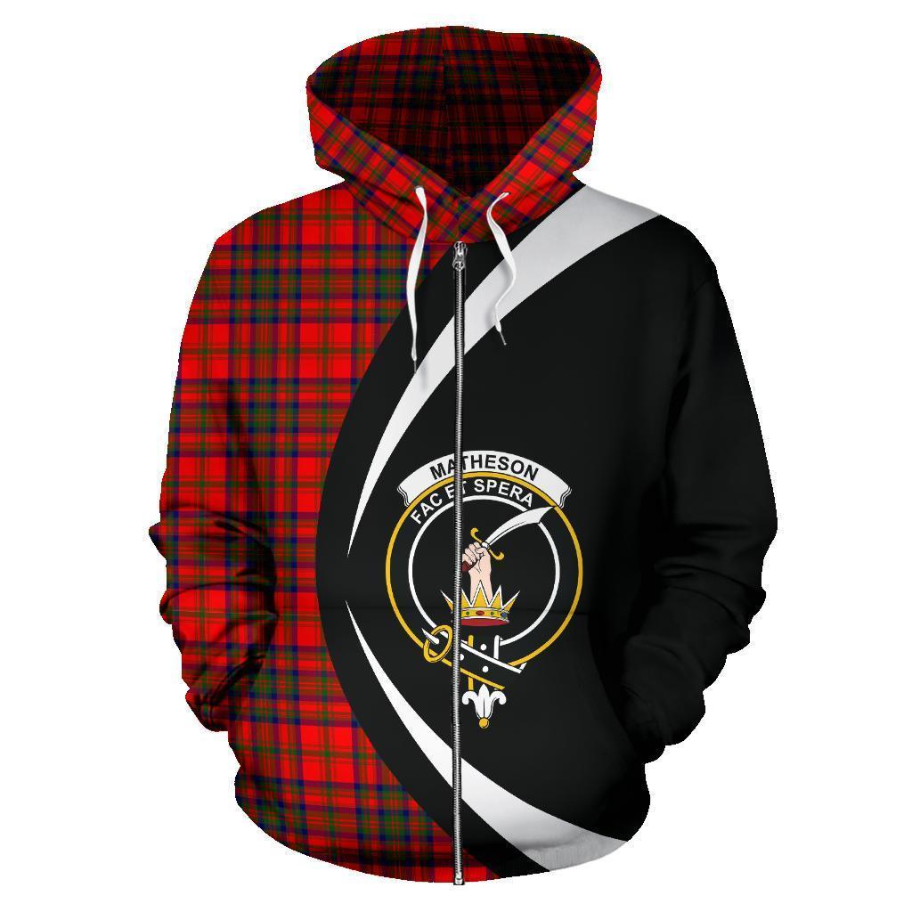 Matheson Modern Tartan Crest Zipper Hoodie - Circle Style