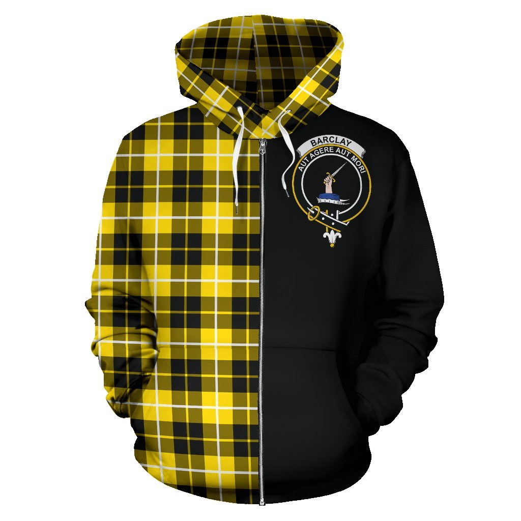 Barclay Dress Modern Tartan Crest Zipper Hoodie - Half Of Me Style