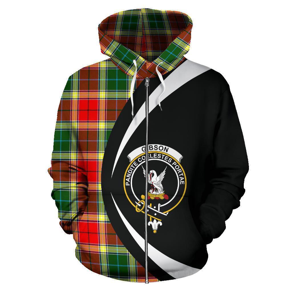 Gibbs Tartan Crest Zipper Hoodie - Circle Style