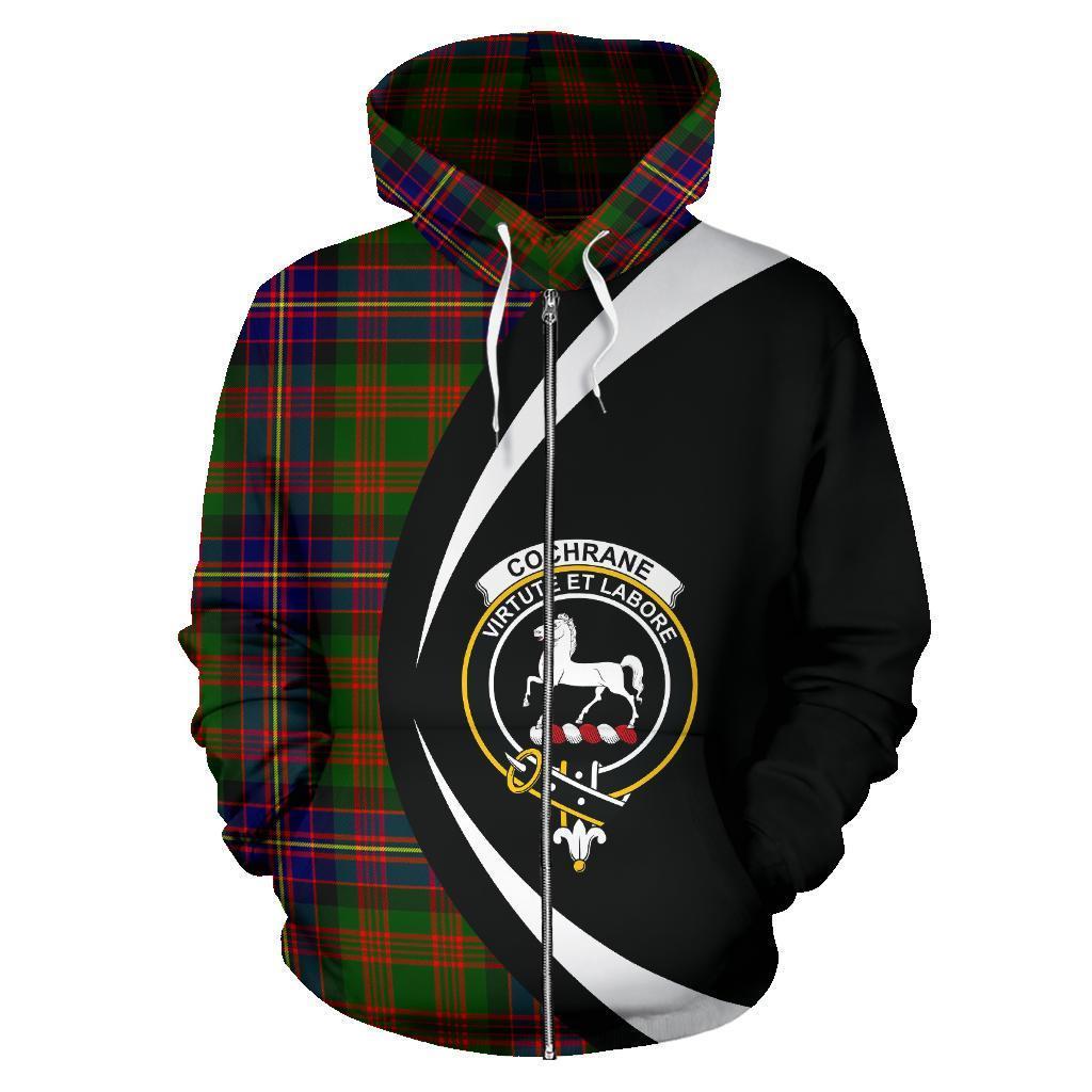 Cochrane Modern Tartan Crest Zipper Hoodie - Circle Style