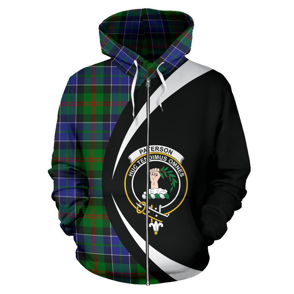 Paterson Tartan Crest Zipper Hoodie - Circle Style