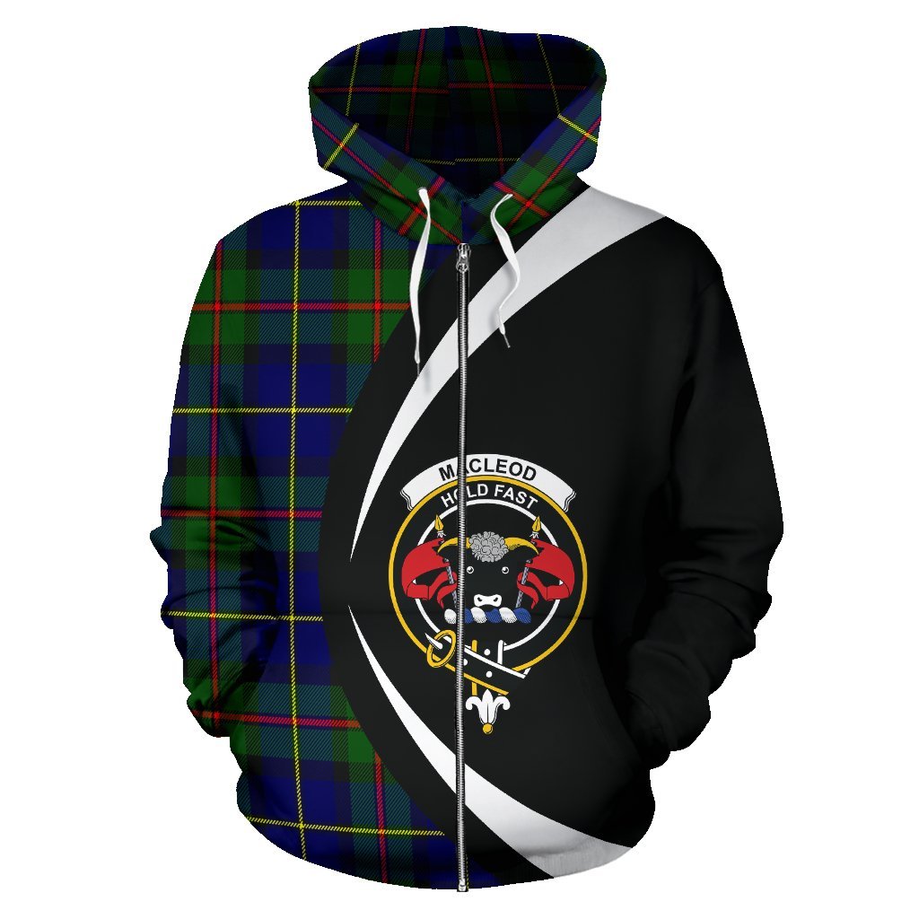 MacLeod of Harris Modern Tartan Crest Zipper Hoodie - Circle Style