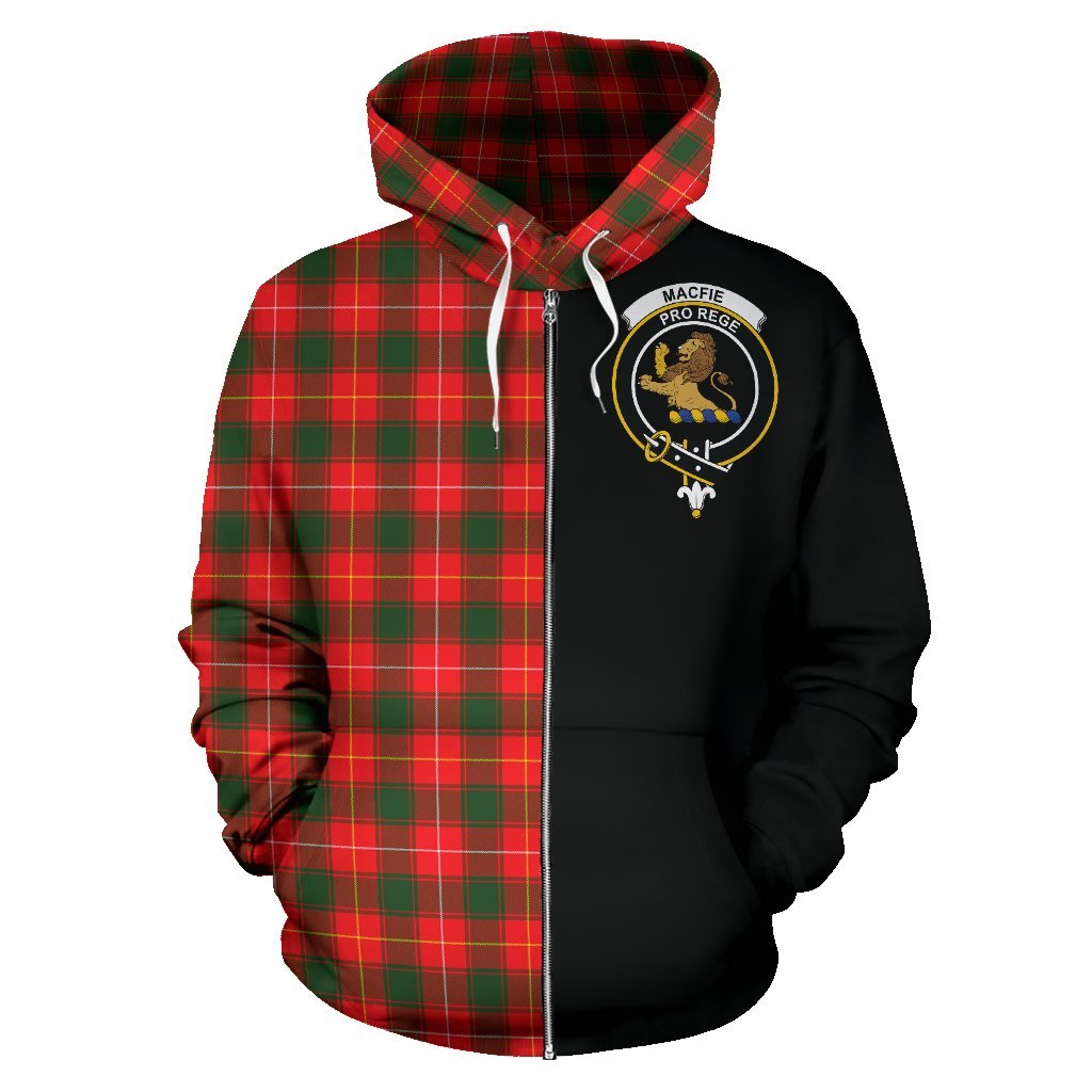 MacFie Tartan Crest Zipper Hoodie - Half Of Me Style