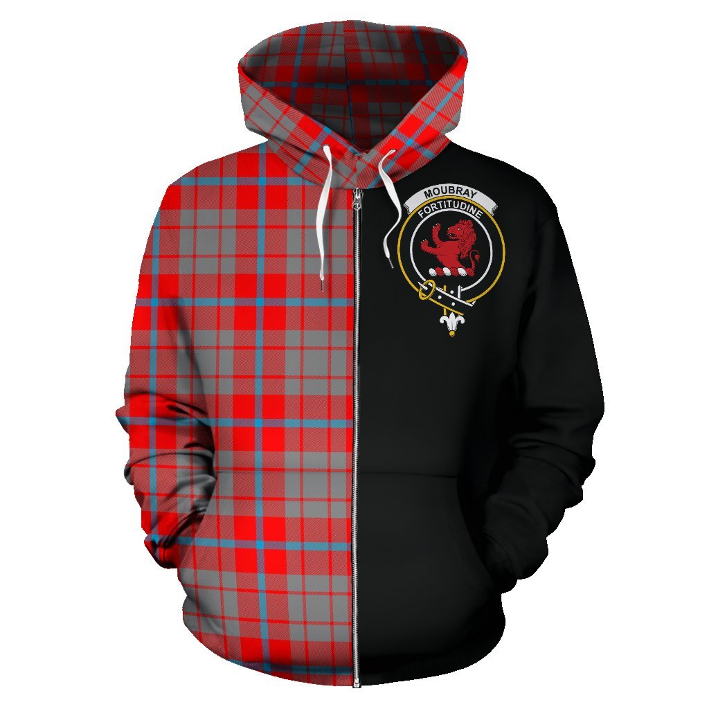 Moubray Tartan Crest Zipper Hoodie - Half Of Me Style