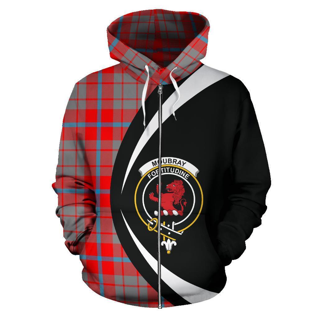 Moubray Tartan Crest Zipper Hoodie - Circle Style