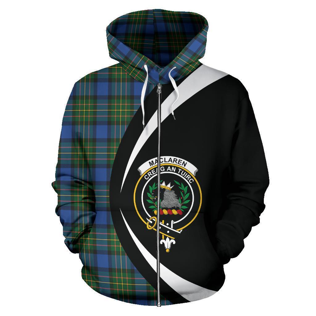 MacLaren Ancient Tartan Crest Zipper Hoodie - Circle Style