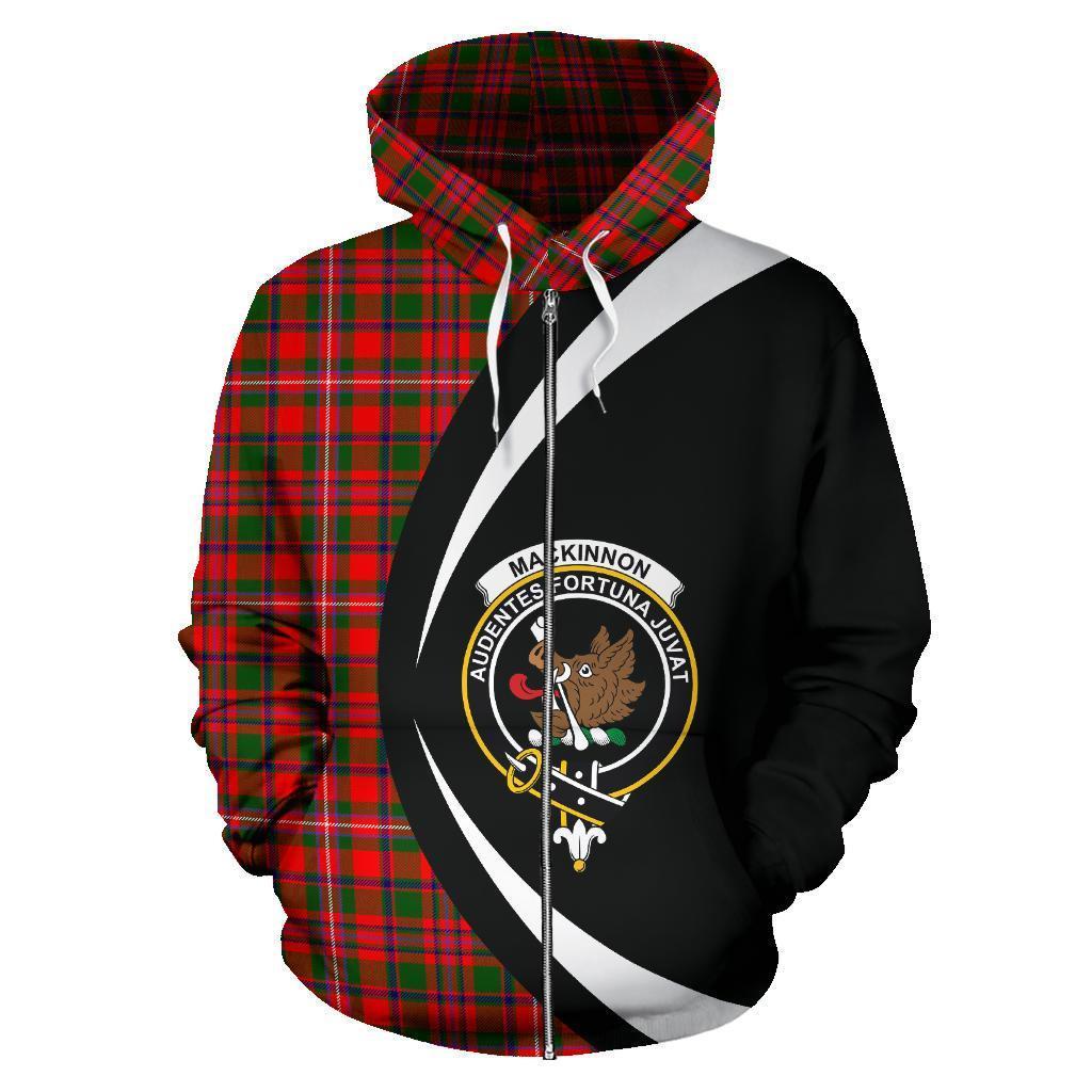 MacKinnon Modern Tartan Crest Zipper Hoodie - Circle Style