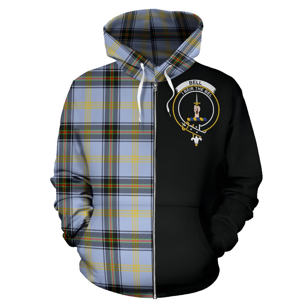 Bisset Tartan Crest Zipper Hoodie - Half Of Me Style