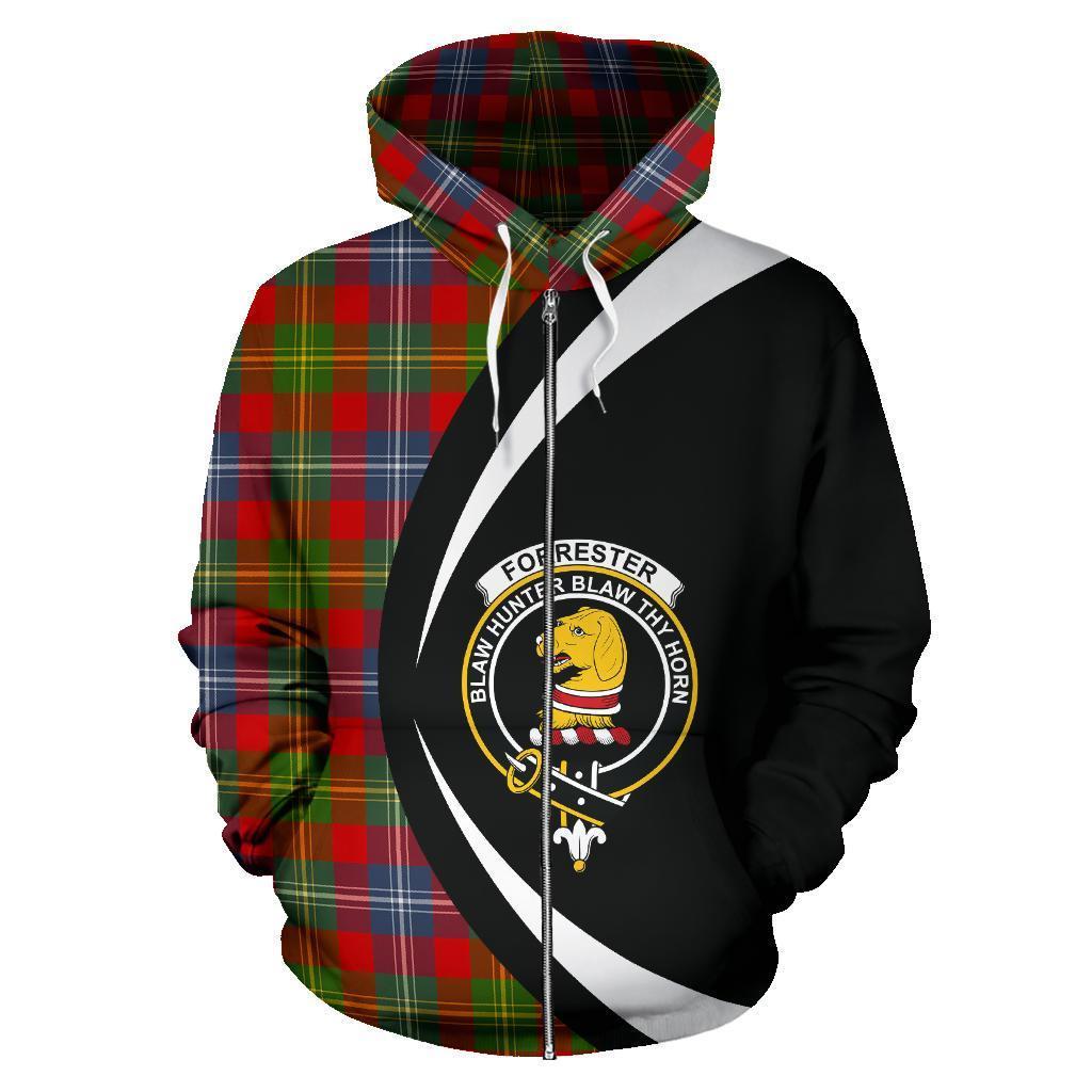 Forrester Tartan Crest Zipper Hoodie - Circle Style