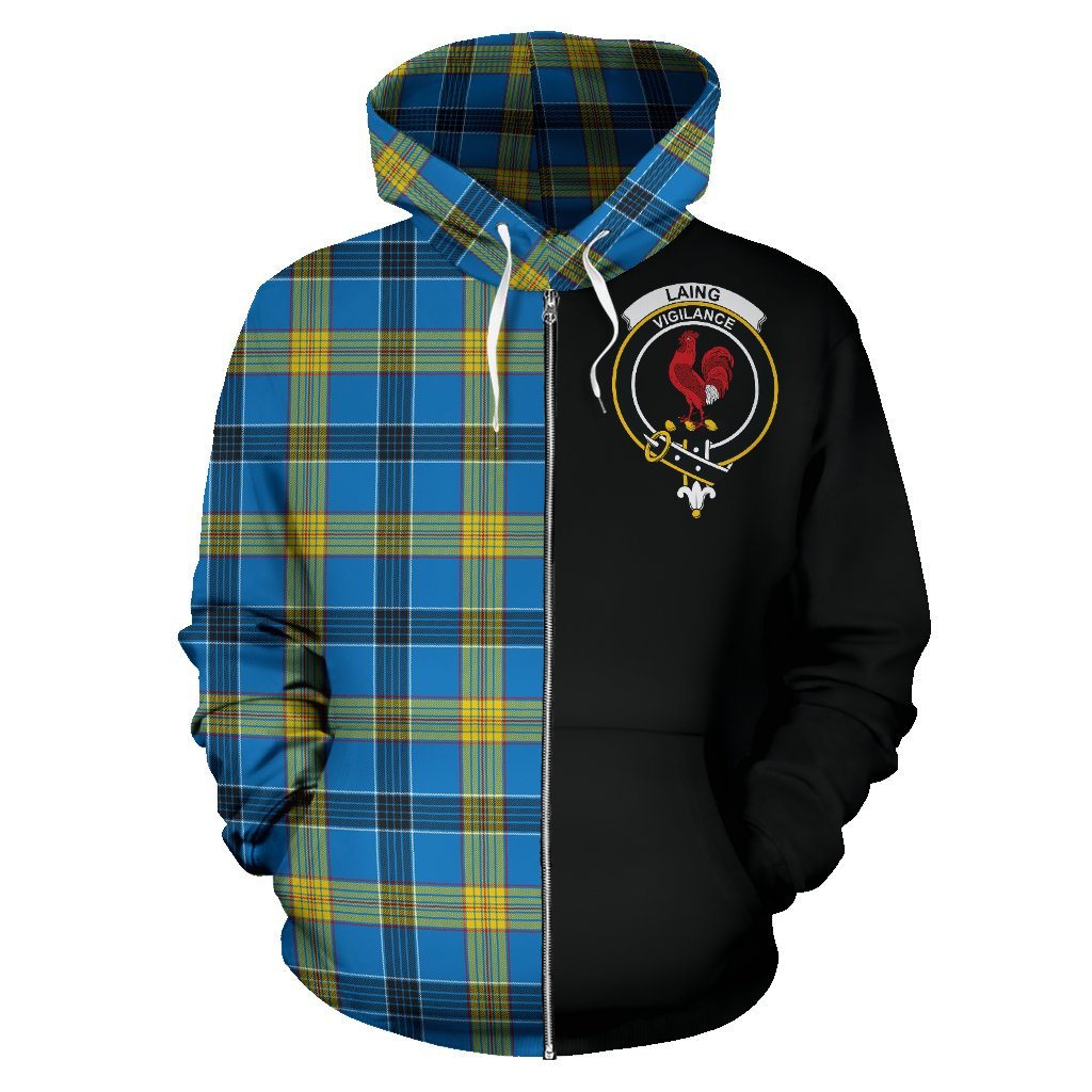 Laing Tartan Crest Zipper Hoodie - Half Of Me Style