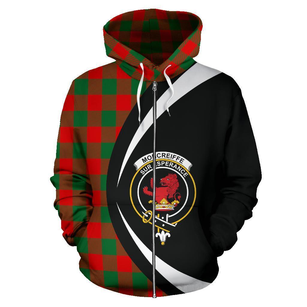 Moncrieffe Tartan Crest Zipper Hoodie - Circle Style