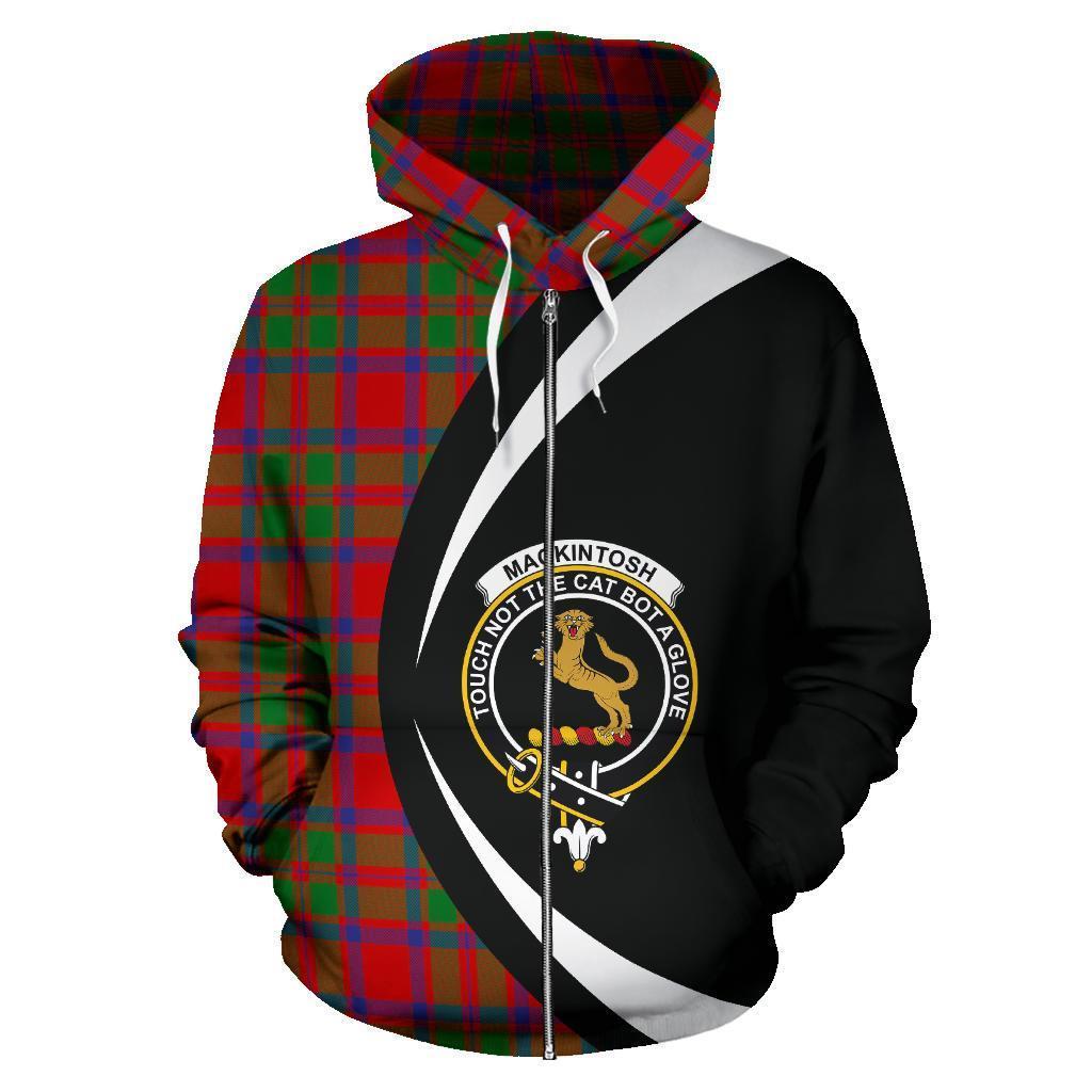 MacKintosh Modern Tartan Crest Zipper Hoodie - Circle Style