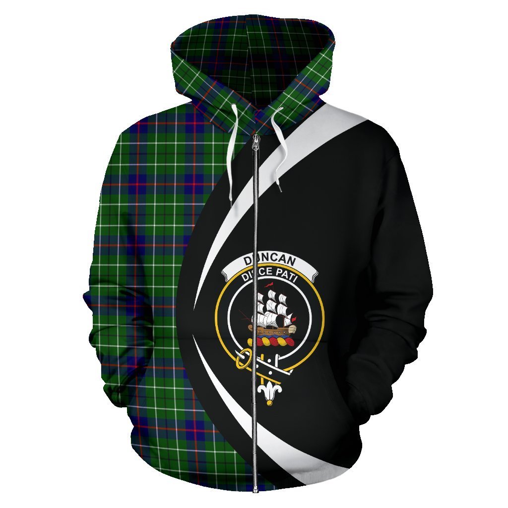 Duncan Modern Tartan Crest Zipper Hoodie - Circle Style