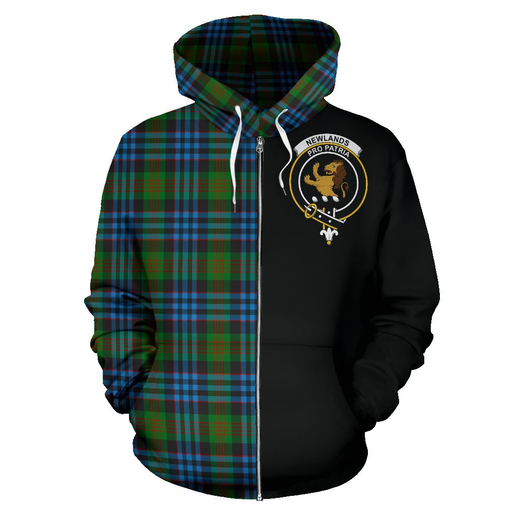 Newlands of Lauriston Tartan Crest Zipper Hoodie - Half Of Me Style