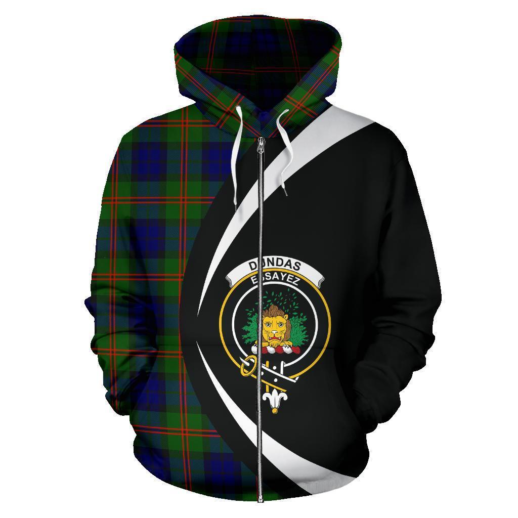 Dundas Modern 02 Tartan Crest Zipper Hoodie - Circle Style