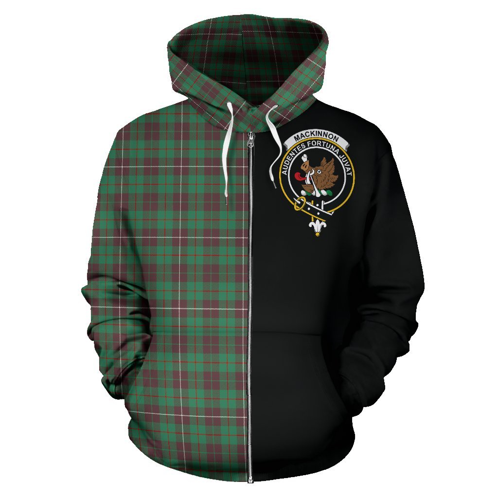 MacKinnon Hunting Ancient Tartan Crest Zipper Hoodie - Half Of Me Style