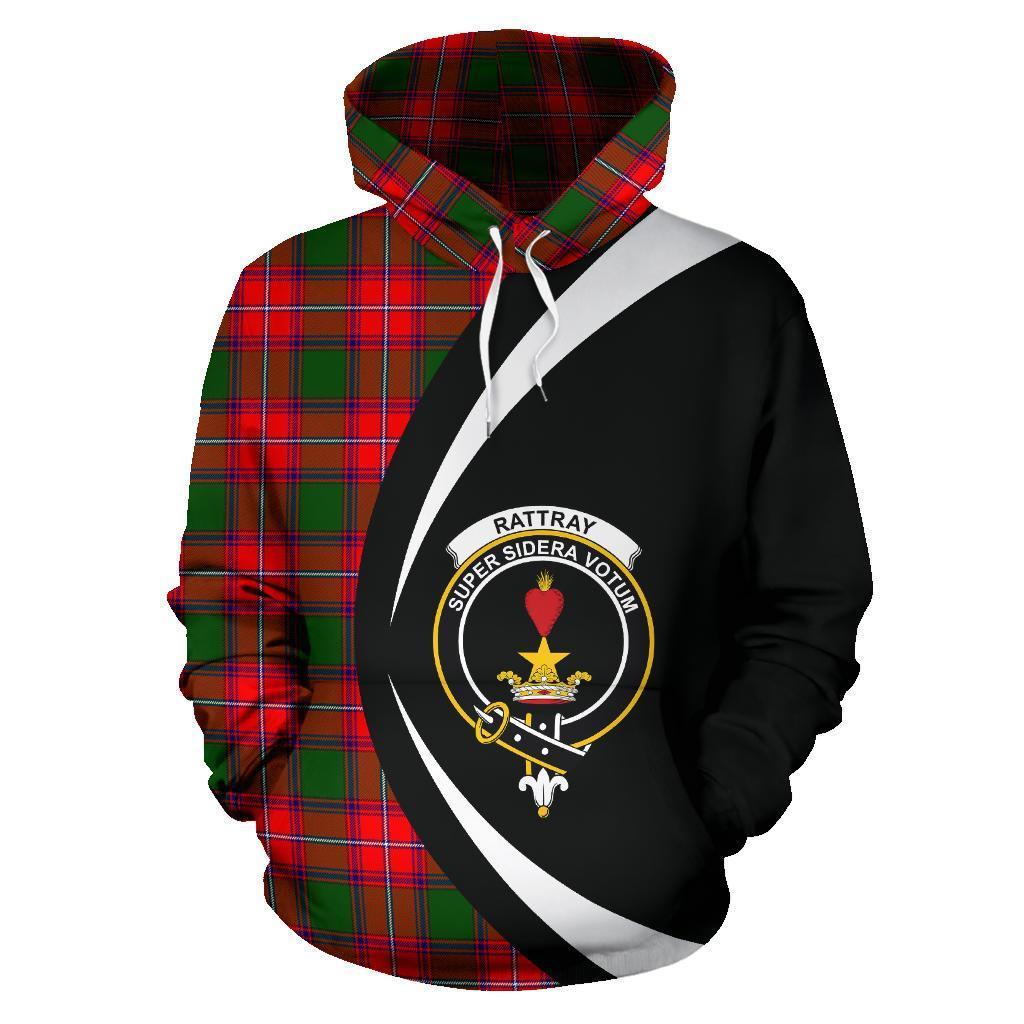 Rattray Modern Tartan Crest Hoodie - Circle Style