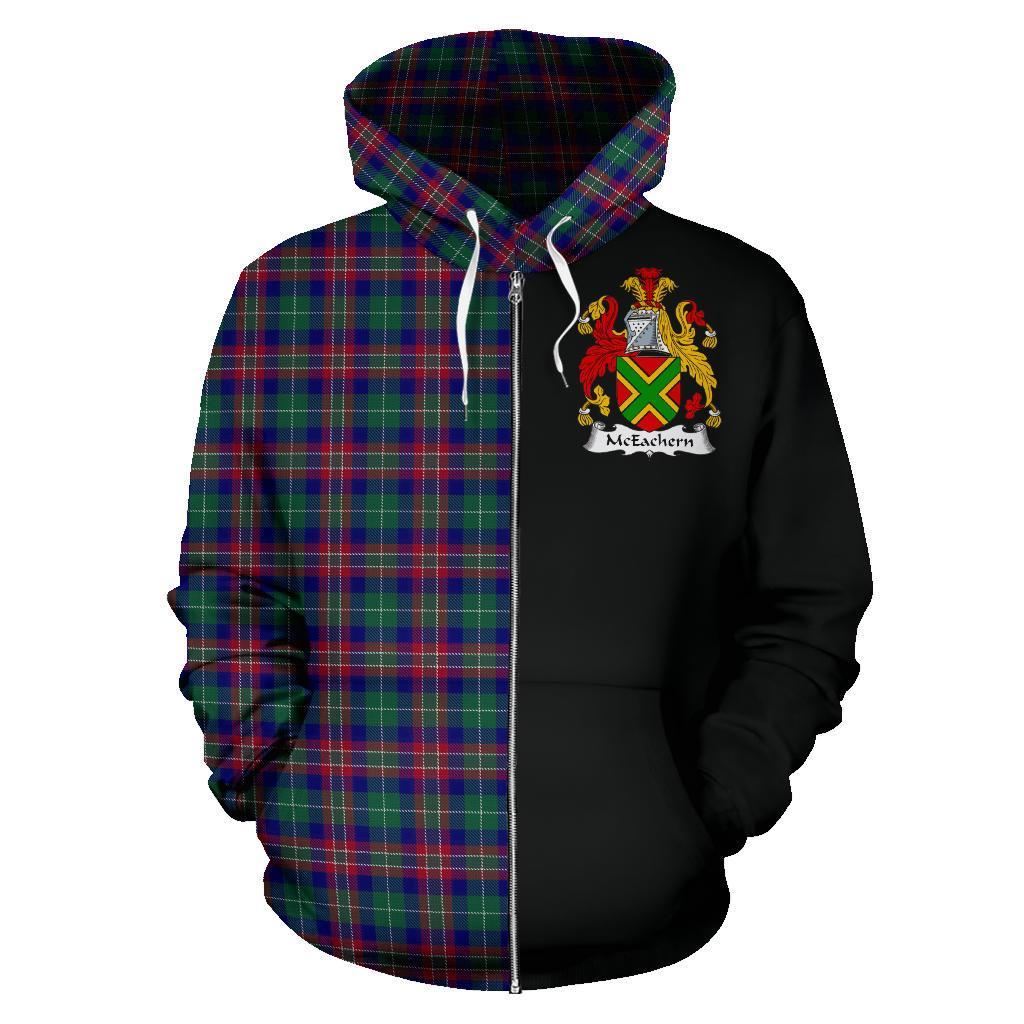 McEachern Tartan Crest Zipper Hoodie - Half Of Me Style