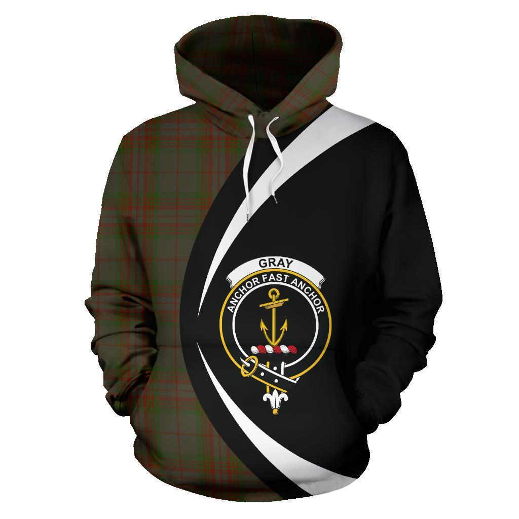 Gray Tartan Crest Hoodie - Circle Style