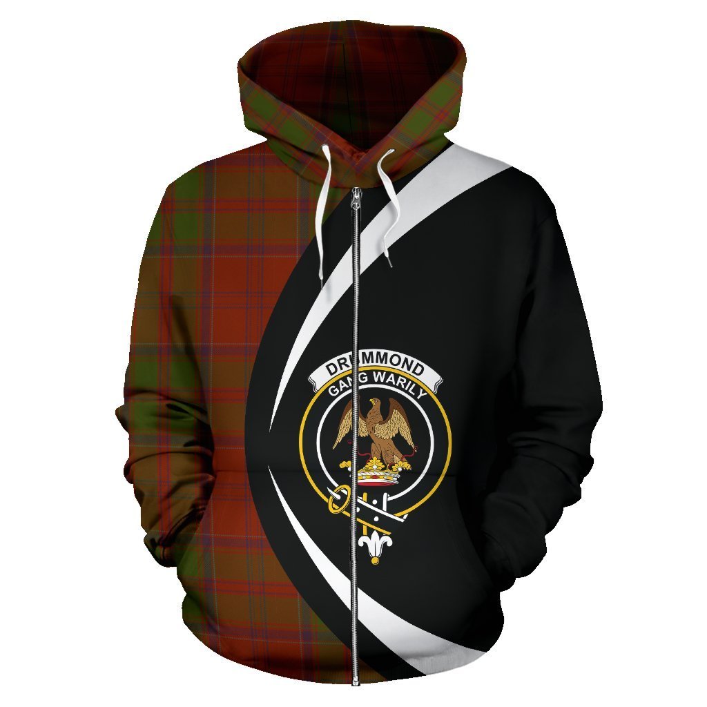 Drummond Tartan Crest Zipper Hoodie - Circle Style