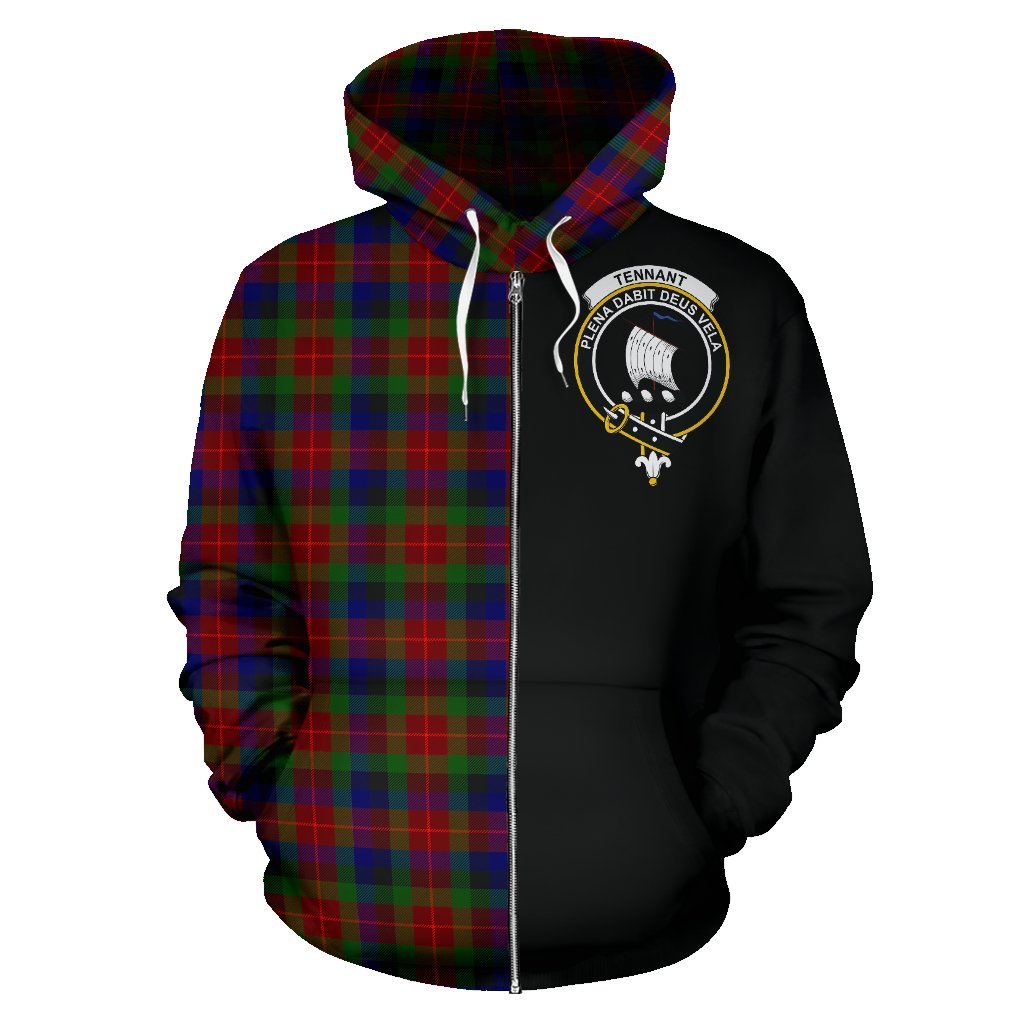 Tennant Tartan Crest Zipper Hoodie - Half Of Me Style