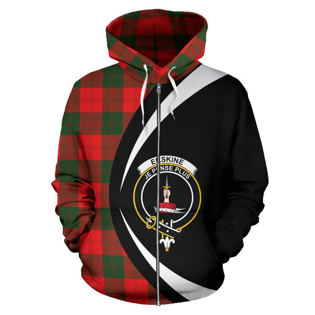 Erskine Modern Tartan Crest Zipper Hoodie - Circle Style