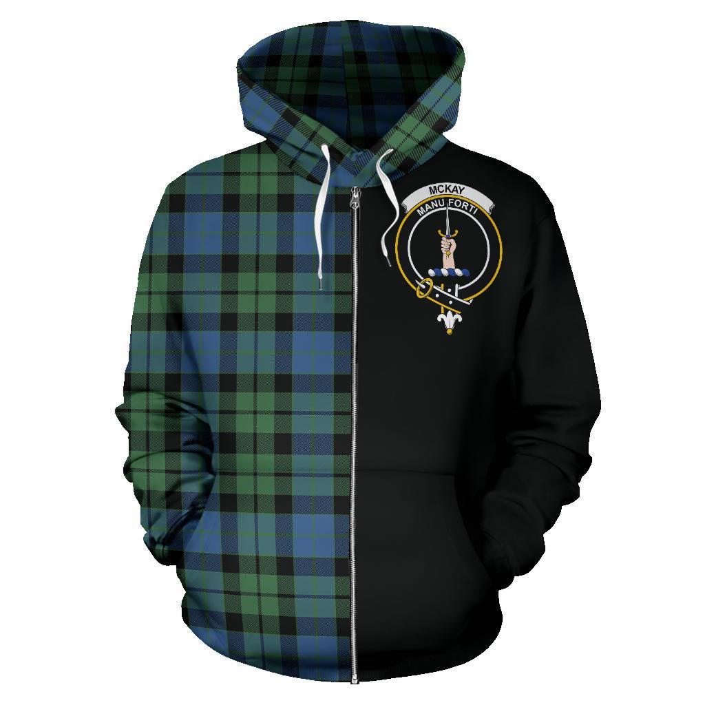 McKay Ancient Tartan Crest Zipper Hoodie - Half Of Me Style