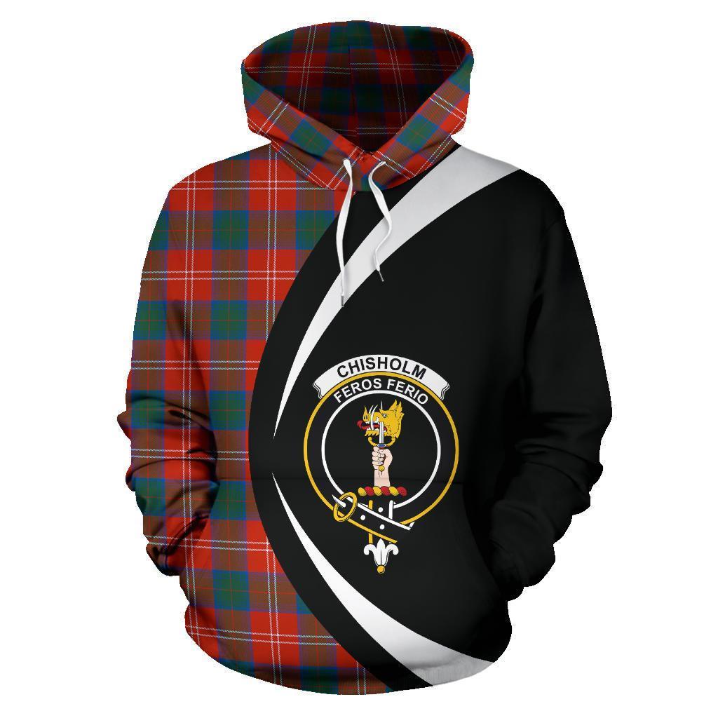 Chisholm Ancient Tartan Crest Hoodie - Circle Style