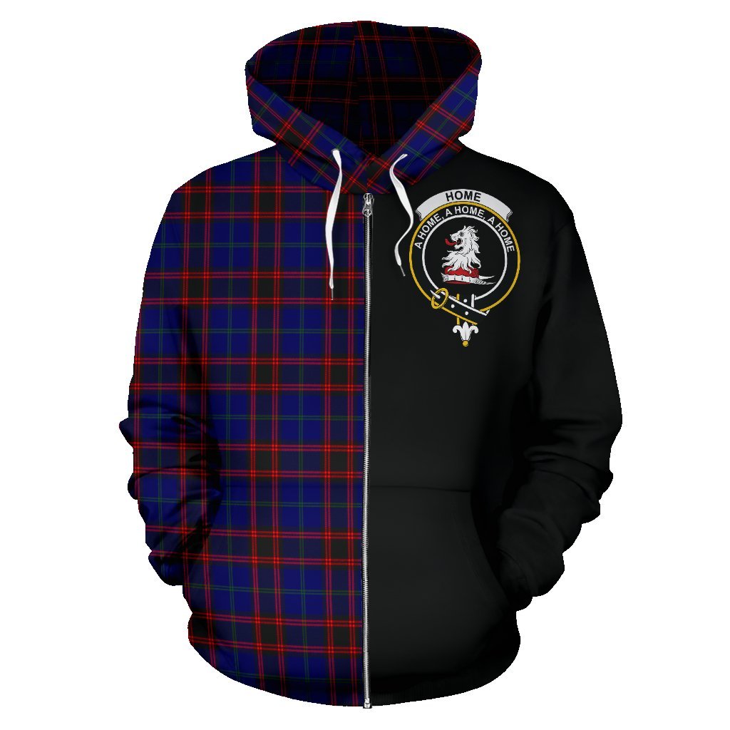 Home Modern Tartan Crest Zipper Hoodie - Half Of Me Style