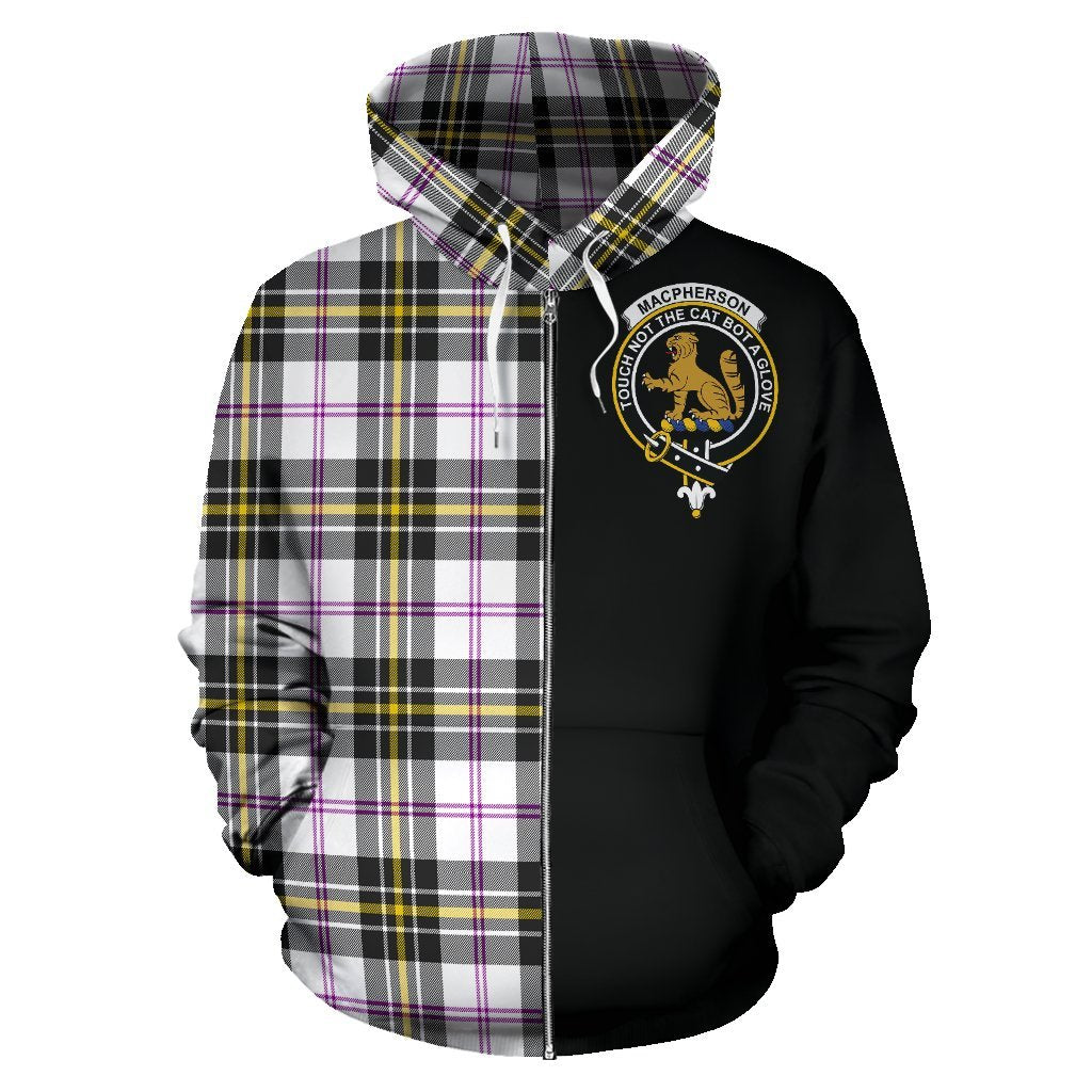 MacPherson Dress Modern Tartan Crest Zipper Hoodie - Half Of Me Style